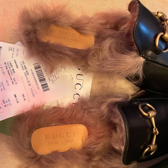 GUCCI Princeton Fur Slides SIZE GUCCI 8 100% Authentic with the receipt NEW - Picture 2 of 8
